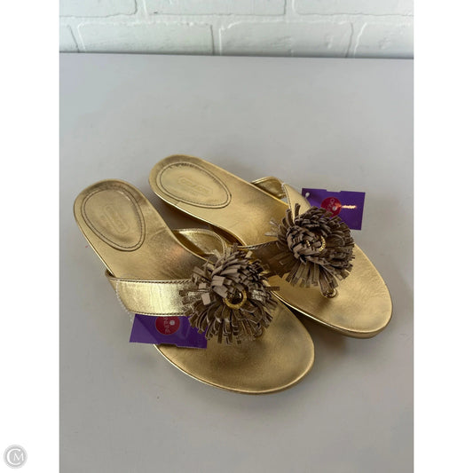 Sandals Designer By Coach In Gold, Size: 8