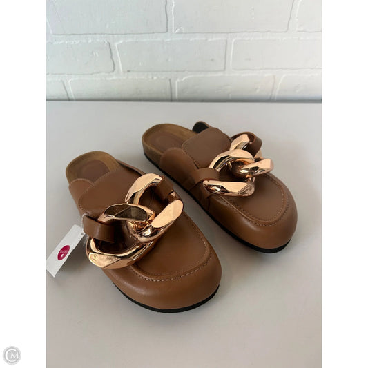 Shoes Flats By Clothes Mentor In Brown & Gold, Size: 9