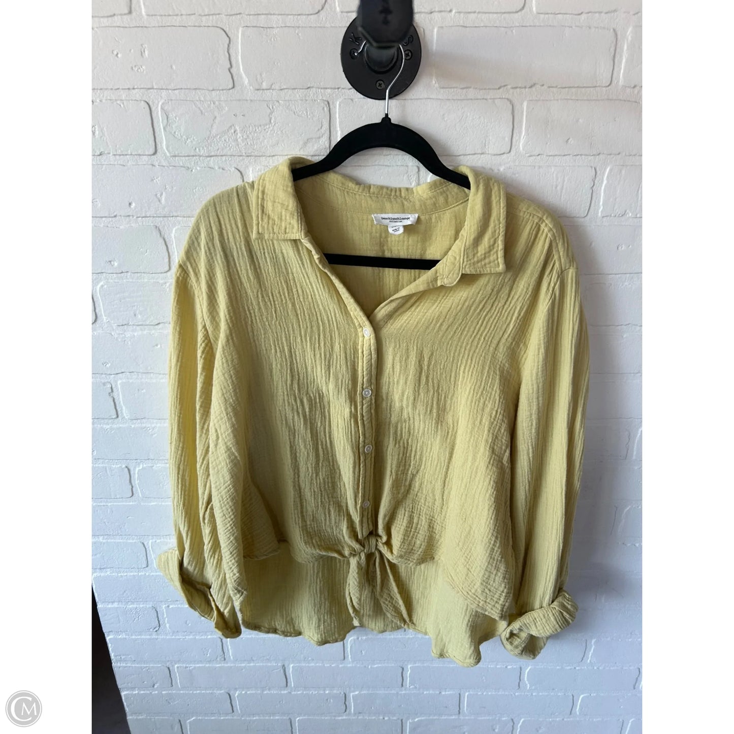 Top Long Sleeve By Beachlunchlounge In Yellow, Size: L