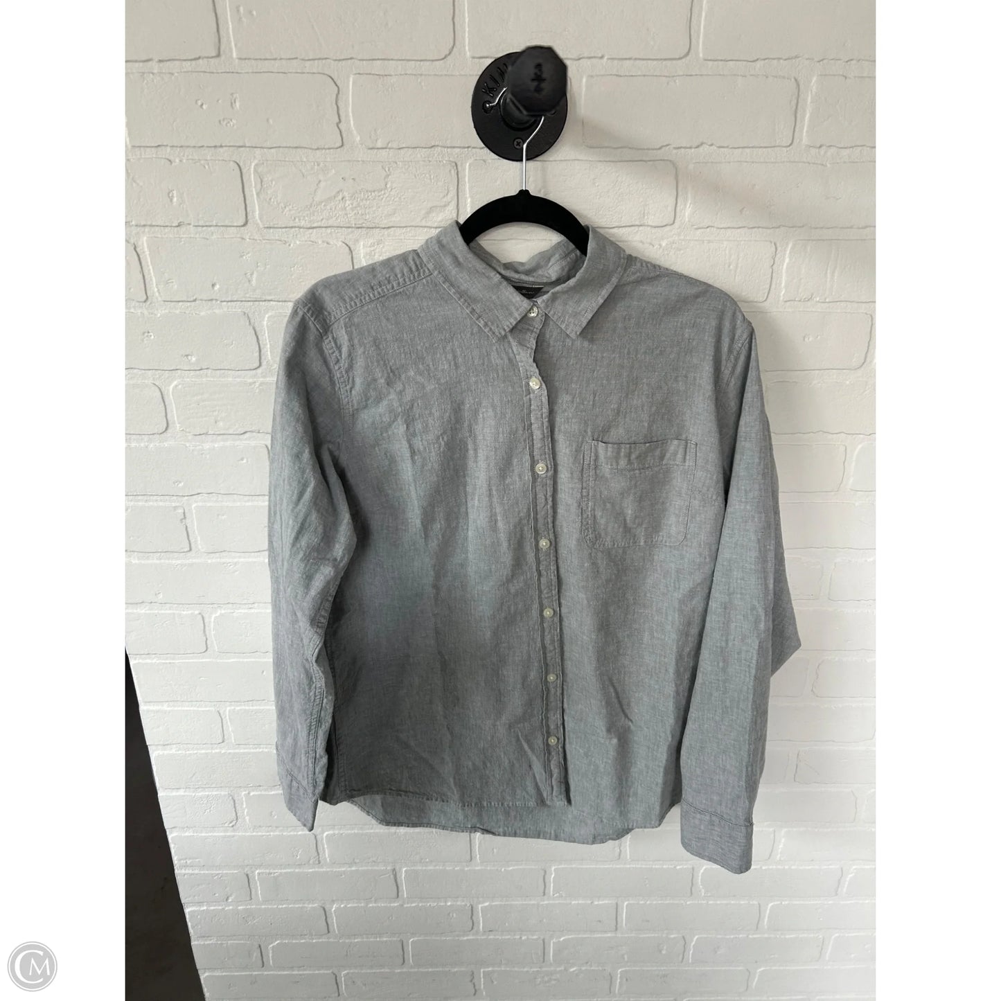 Top Long Sleeve By Eddie Bauer In Grey, Size: L