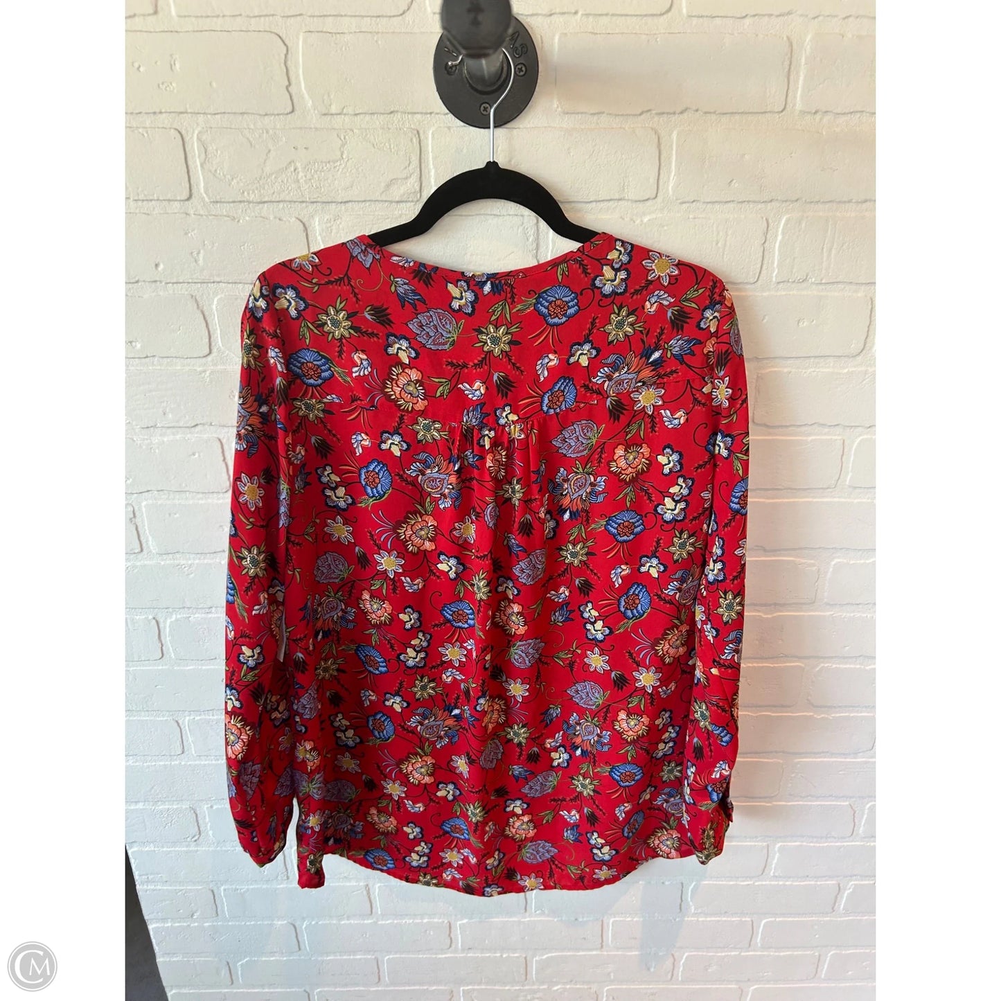 Top Long Sleeve By Chelsea And Theodore In Red & Yellow, Size: M