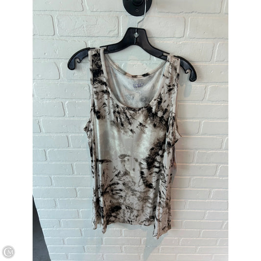 Top Sleeveless Basic By Logo In Brown & Cream, Size: Xl