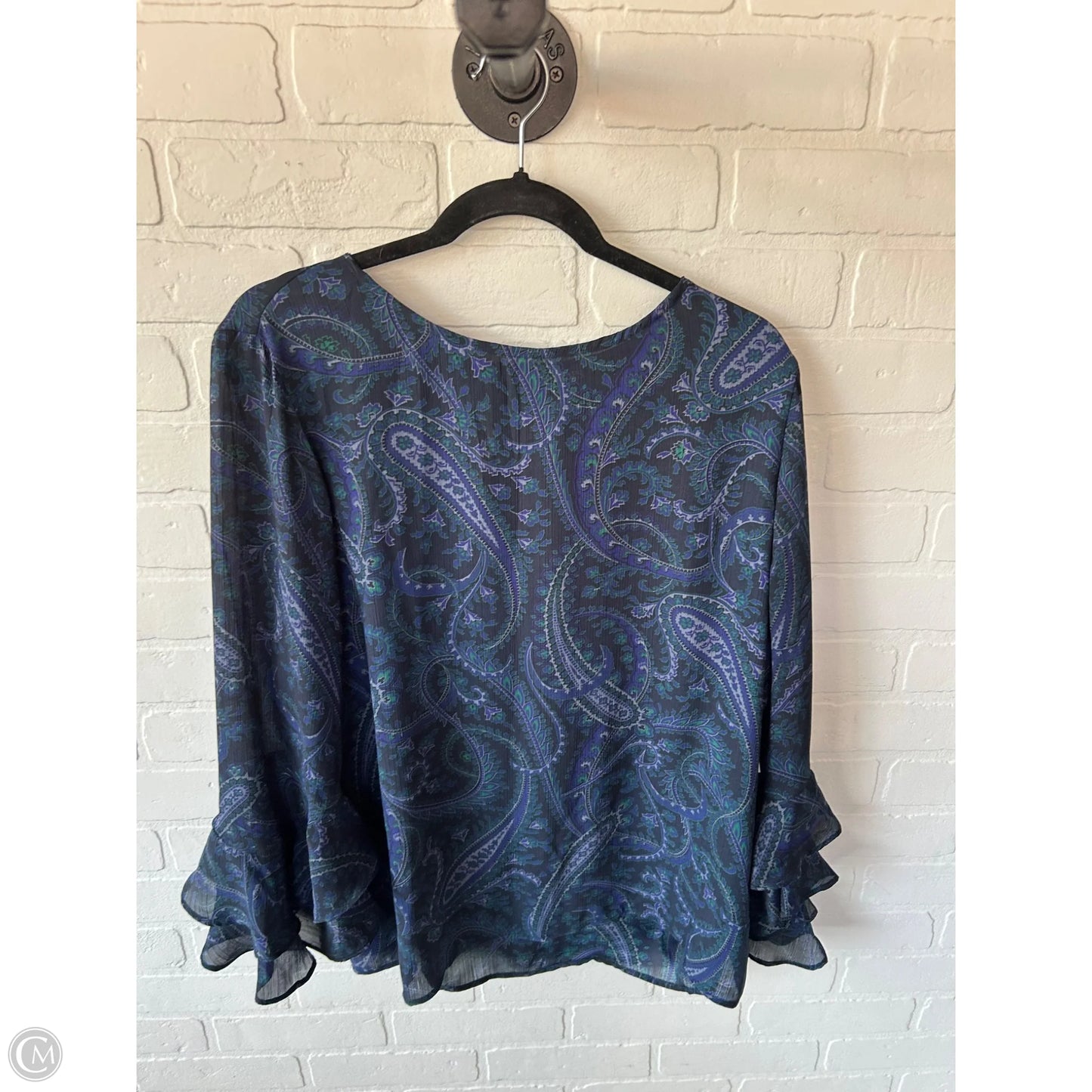 Top Long Sleeve By Chaps In Blue & Green, Size: Xl