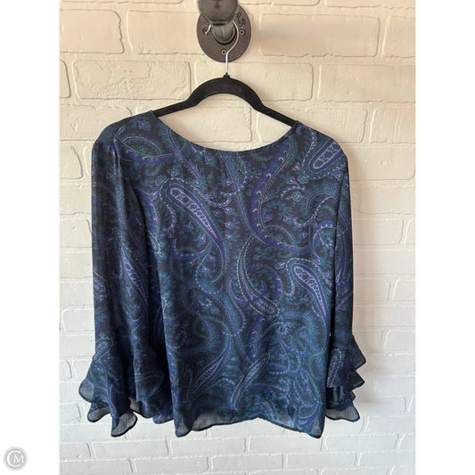 Top Long Sleeve By Chaps In Blue & Green, Size: Xl
