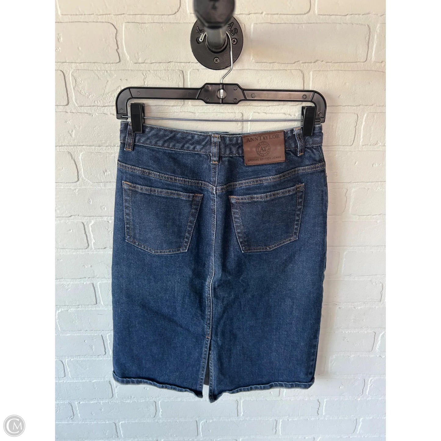 Skirt Midi By Ann Taylor In Blue Denim, Size: 2