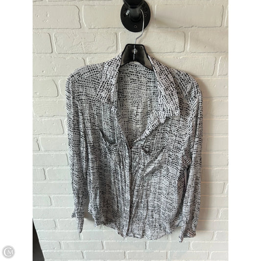 Top Long Sleeve By Bella Dahl In Black & White, Size: L