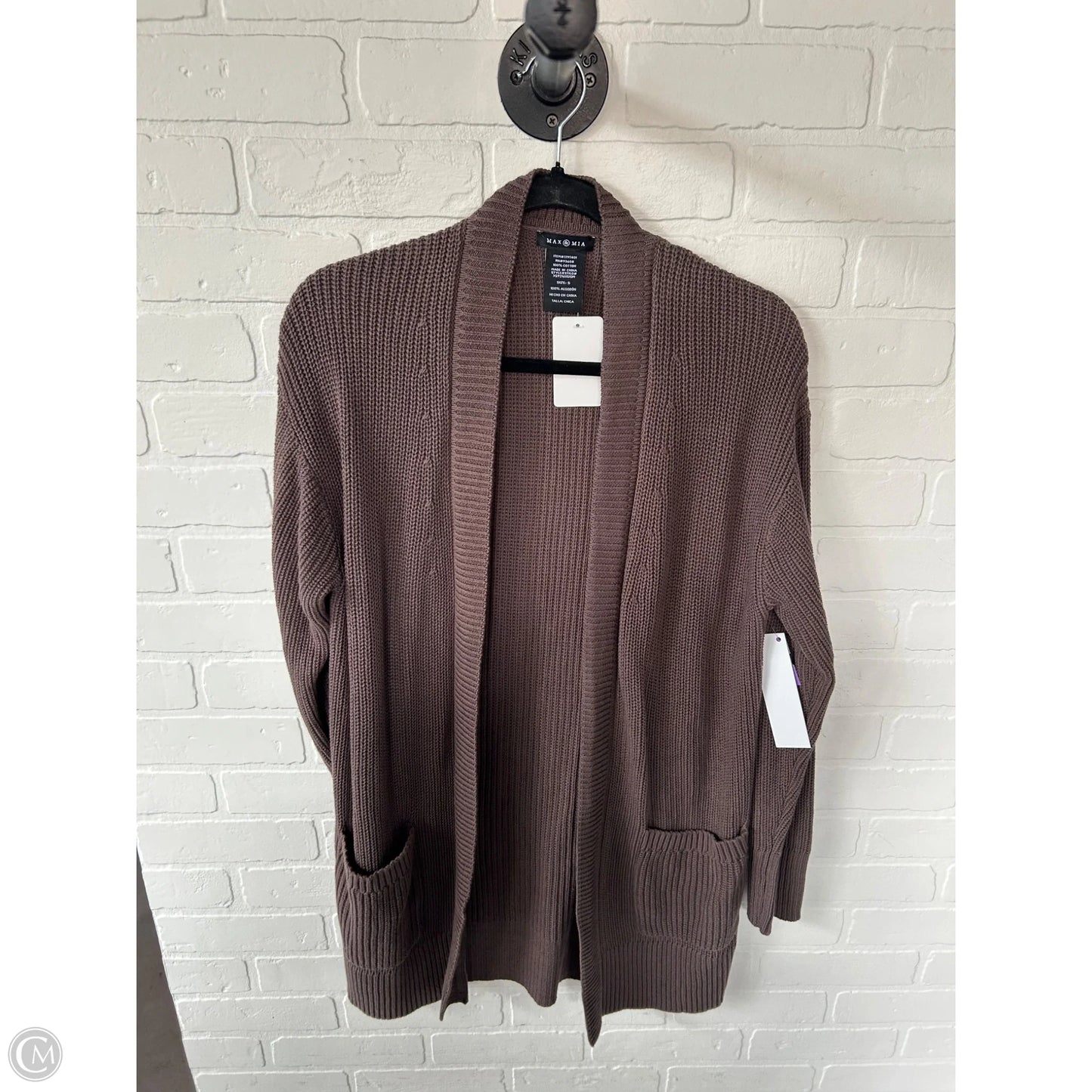 Sweater Cardigan By Clothes Mentor In Brown, Size: S