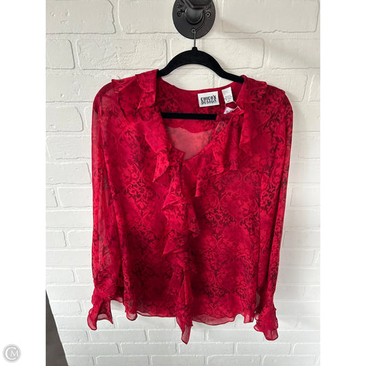 Top Long Sleeve By Chicos In Red, Size: M