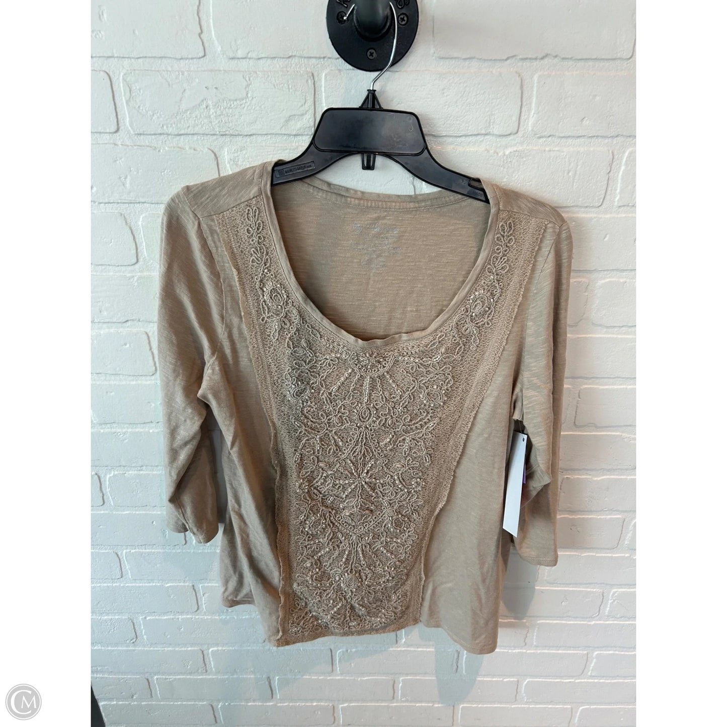 Top Long Sleeve By Chicos In Tan, Size: L