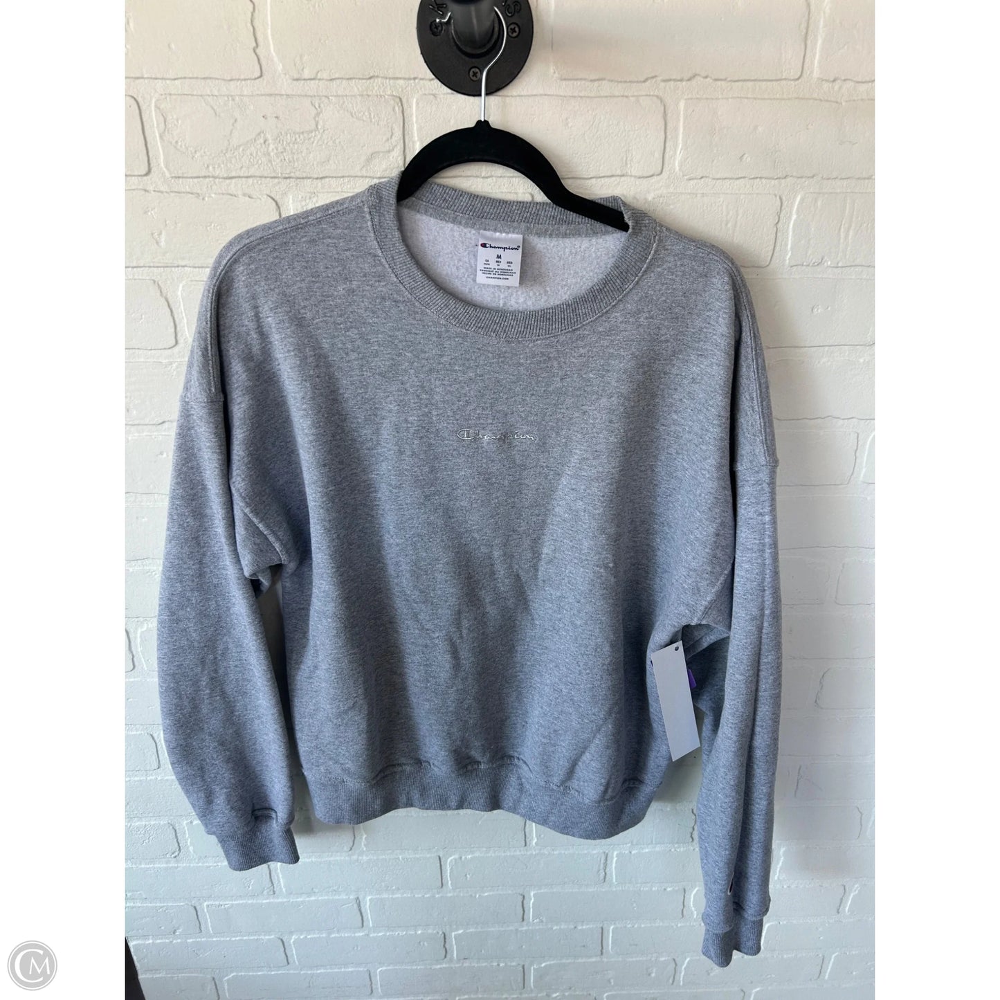 Sweatshirt Crewneck By Champion In Grey, Size: M