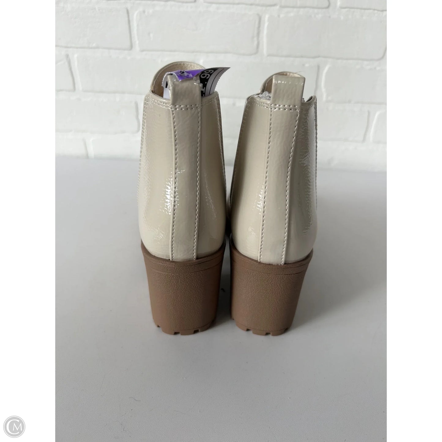 Boots Ankle Heels By Soda In Tan, Size: 9