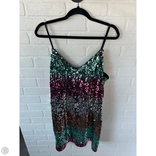 Dress Party Short By Express In Green & Pink, Size: Xl