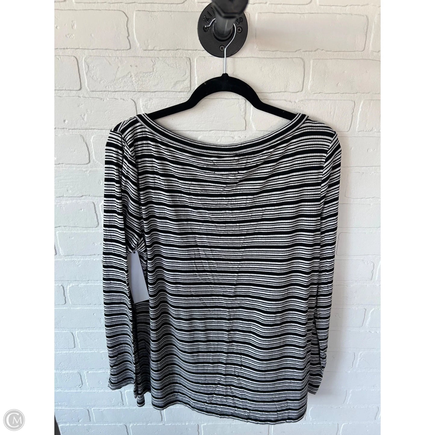 Top Long Sleeve By Lou And Grey In Black & White, Size: Xl