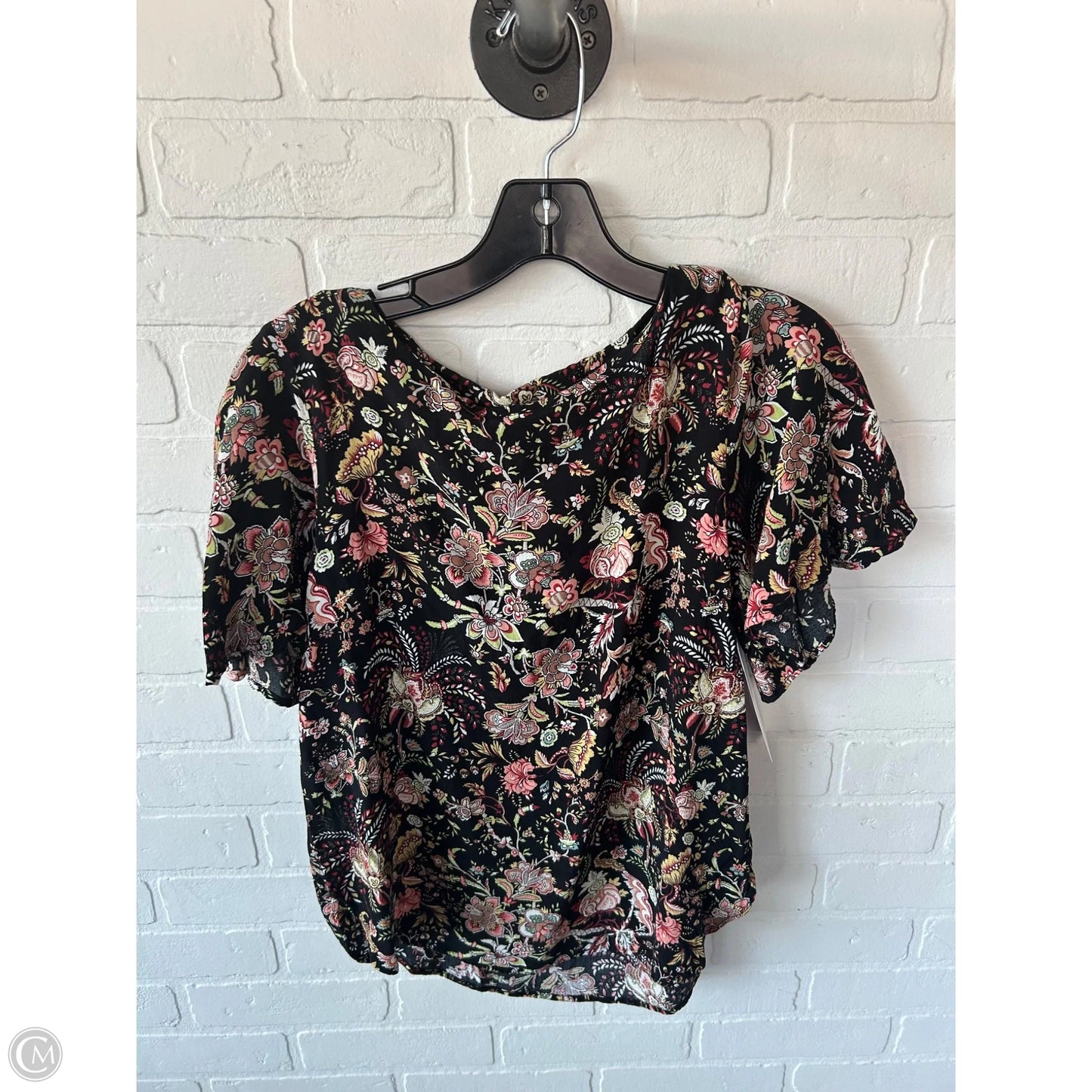 Top Short Sleeve By H&m In Black & Brown, Size: S
