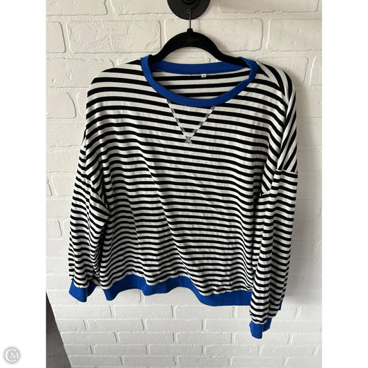 Sweatshirt Crewneck By Clothes Mentor In Black & White, Size: Xl