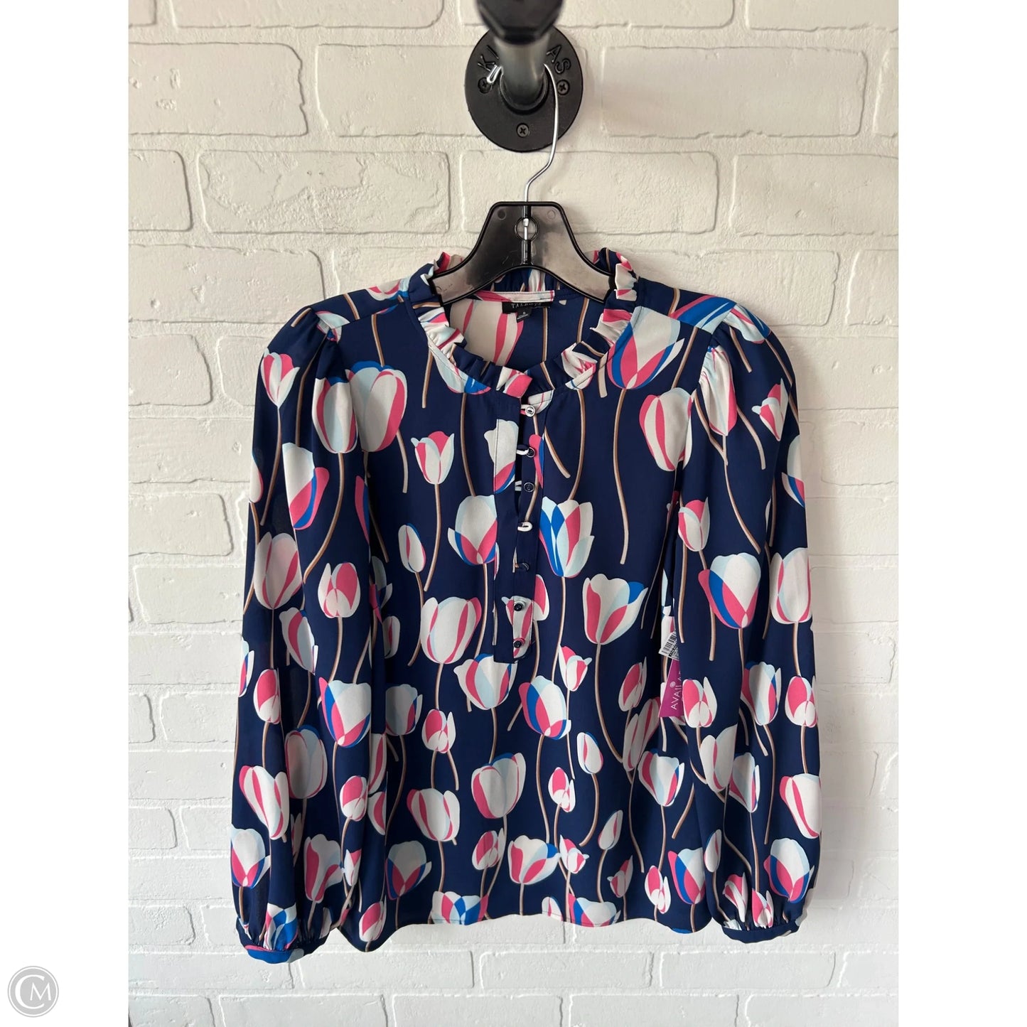 Top Long Sleeve By Talbots In Blue & Pink, Size: S