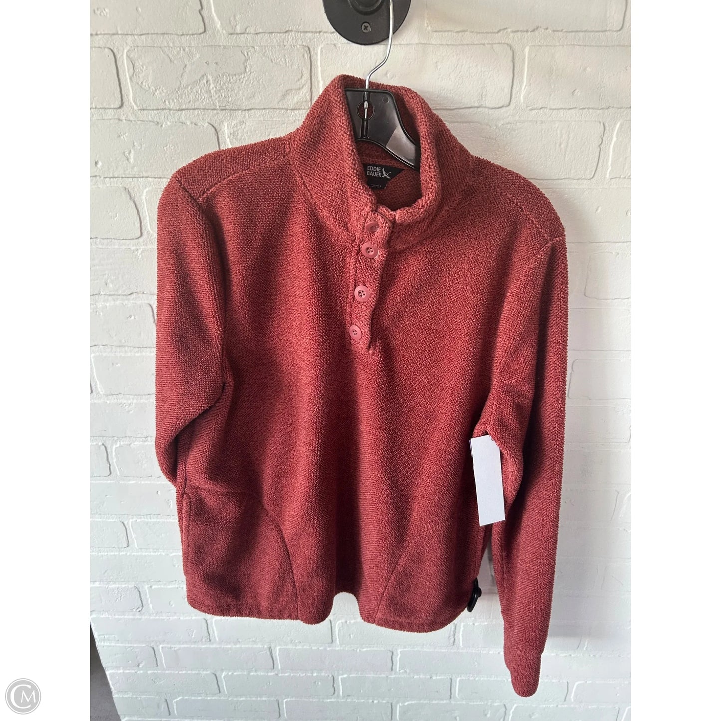 Jacket Fleece By Eddie Bauer In Orange, Size: S