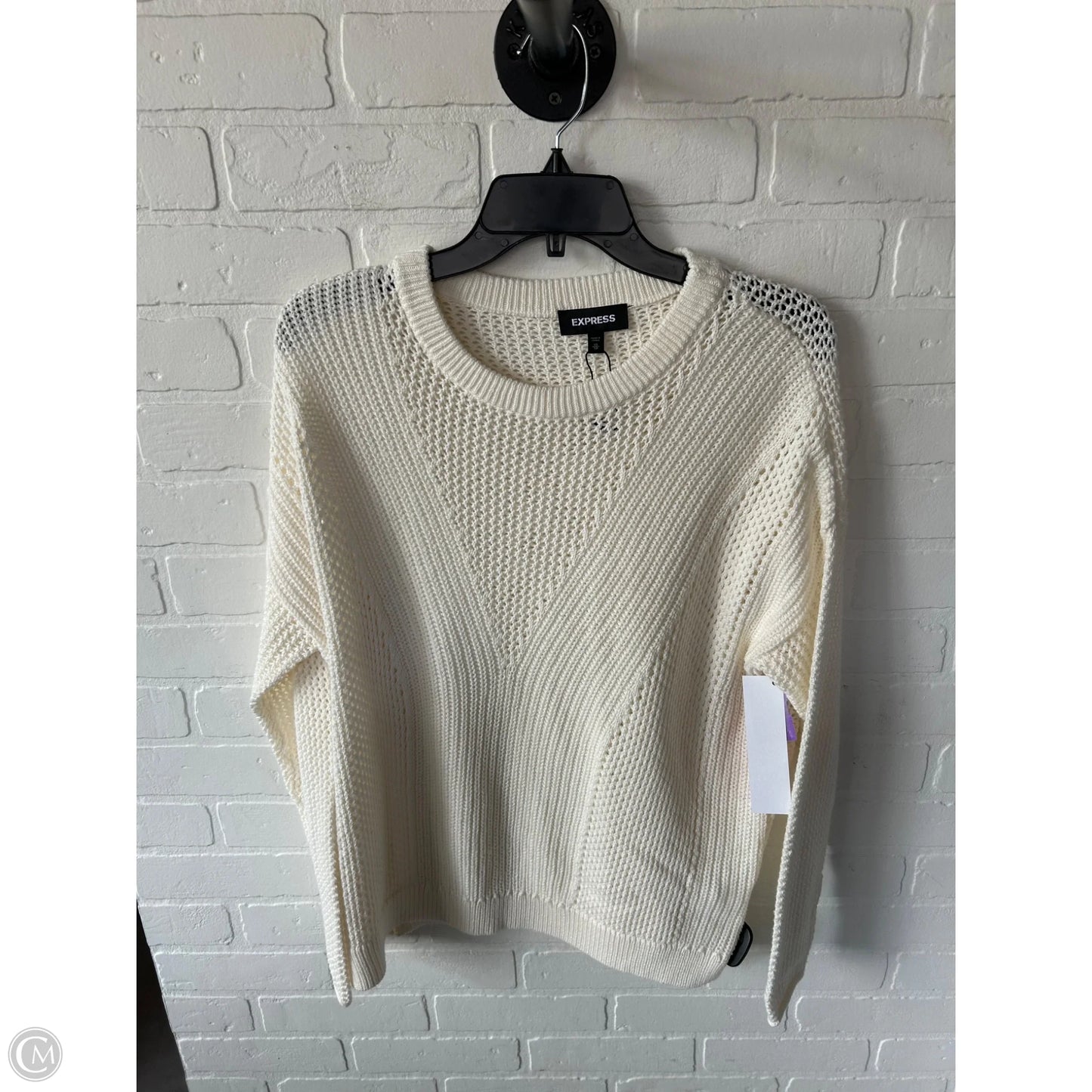 Sweater By Express In Cream, Size: Xs