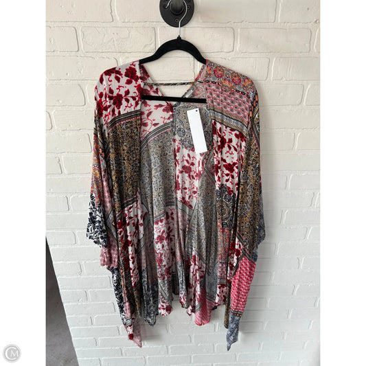 Kimono By Clothes Mentor In Red & White, Size: Osfm