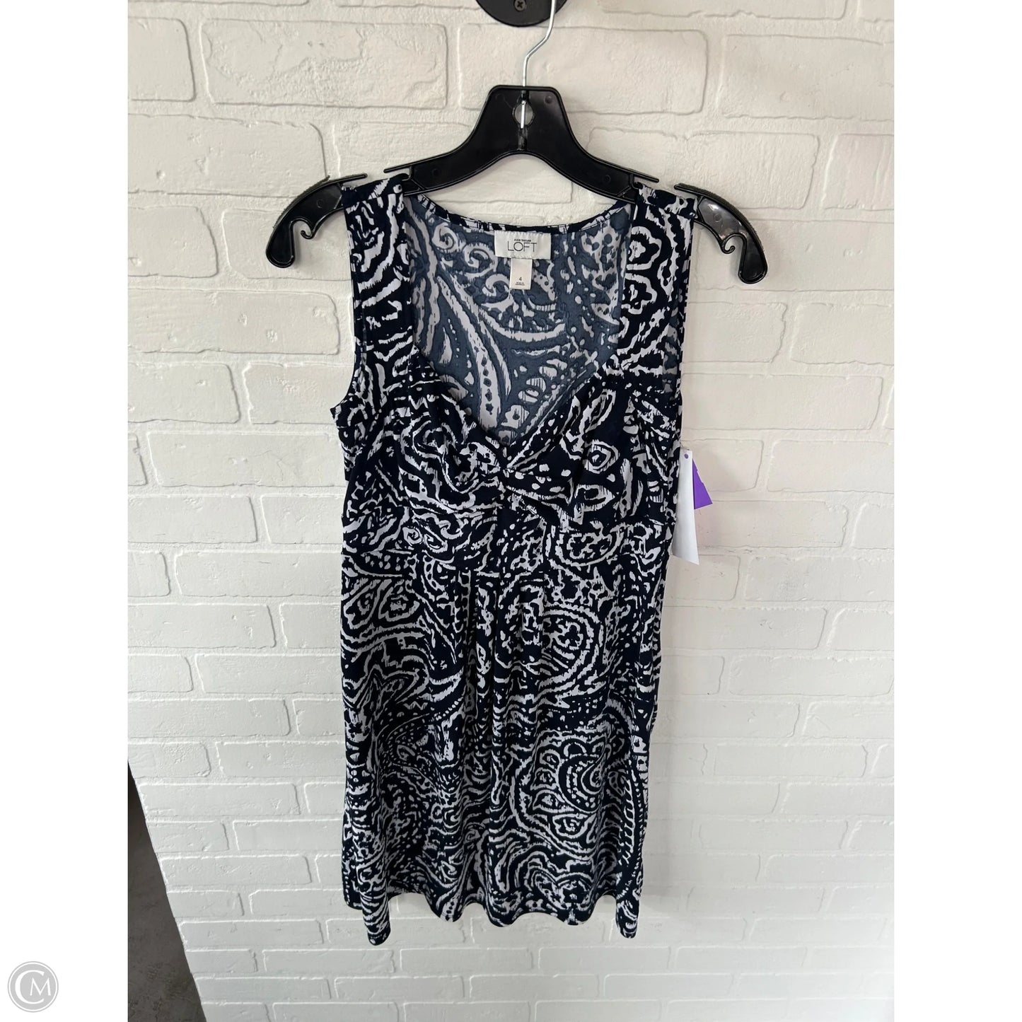 Dress Casual Short By Loft In Blue & White, Size: S