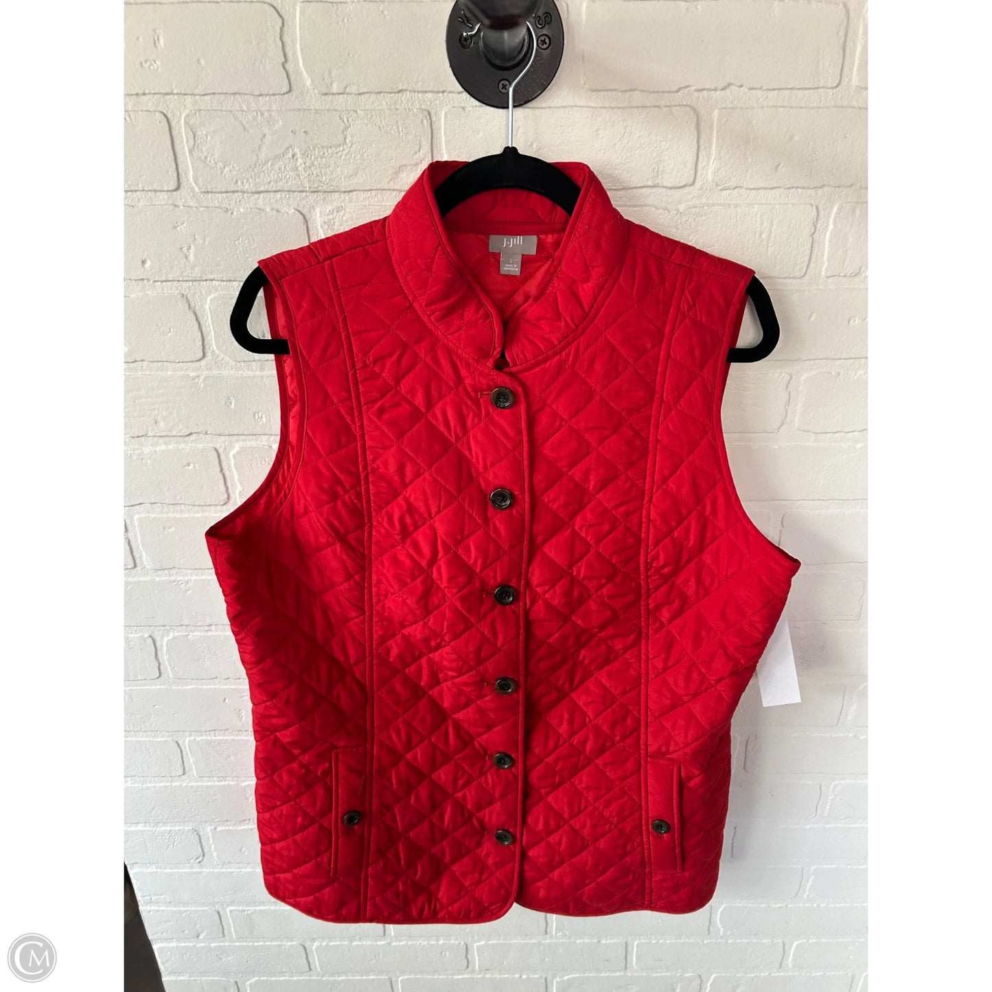 Vest Puffer & Quilted By J. Jill In Red, Size: L