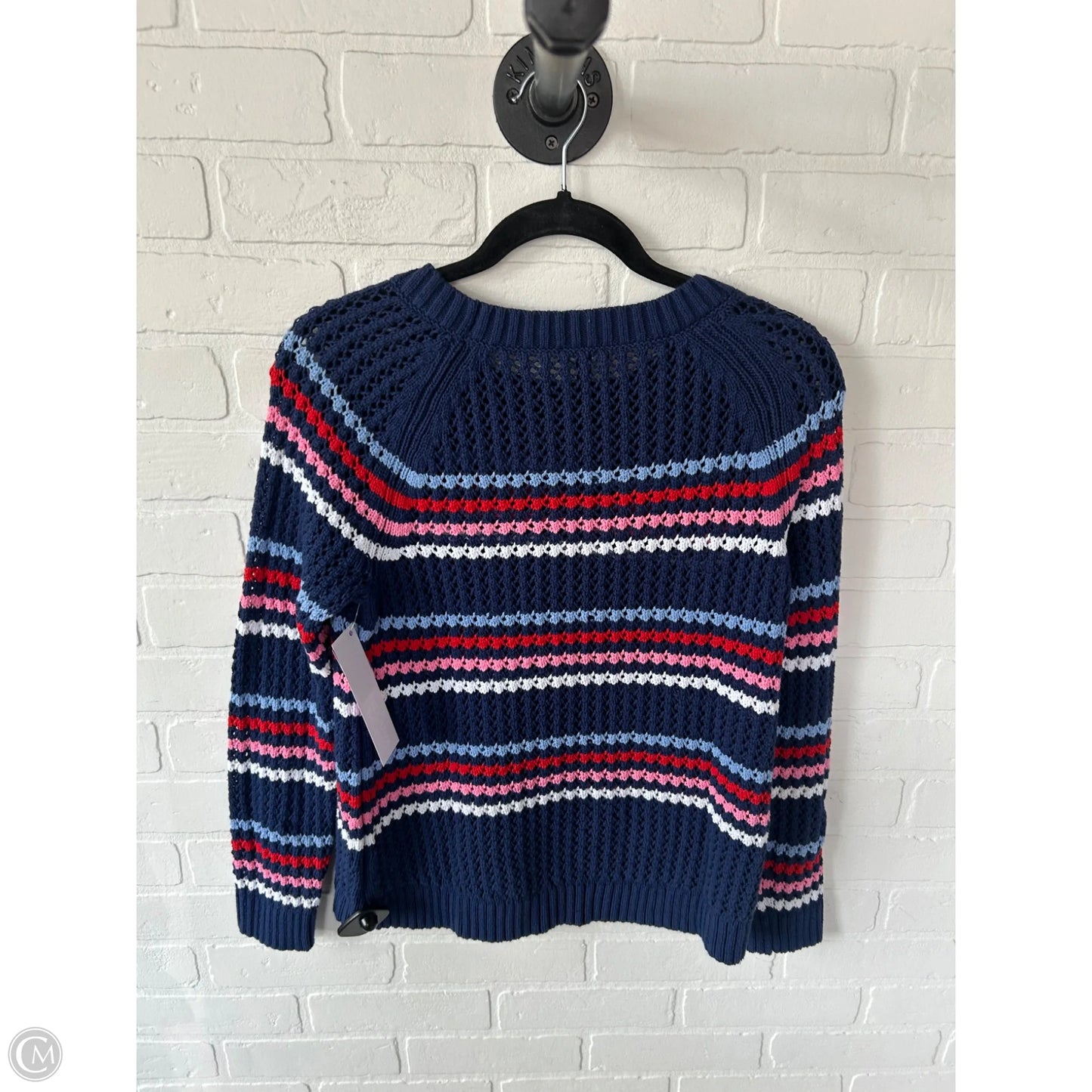 Sweater By Talbots In Blue & White, Size: M