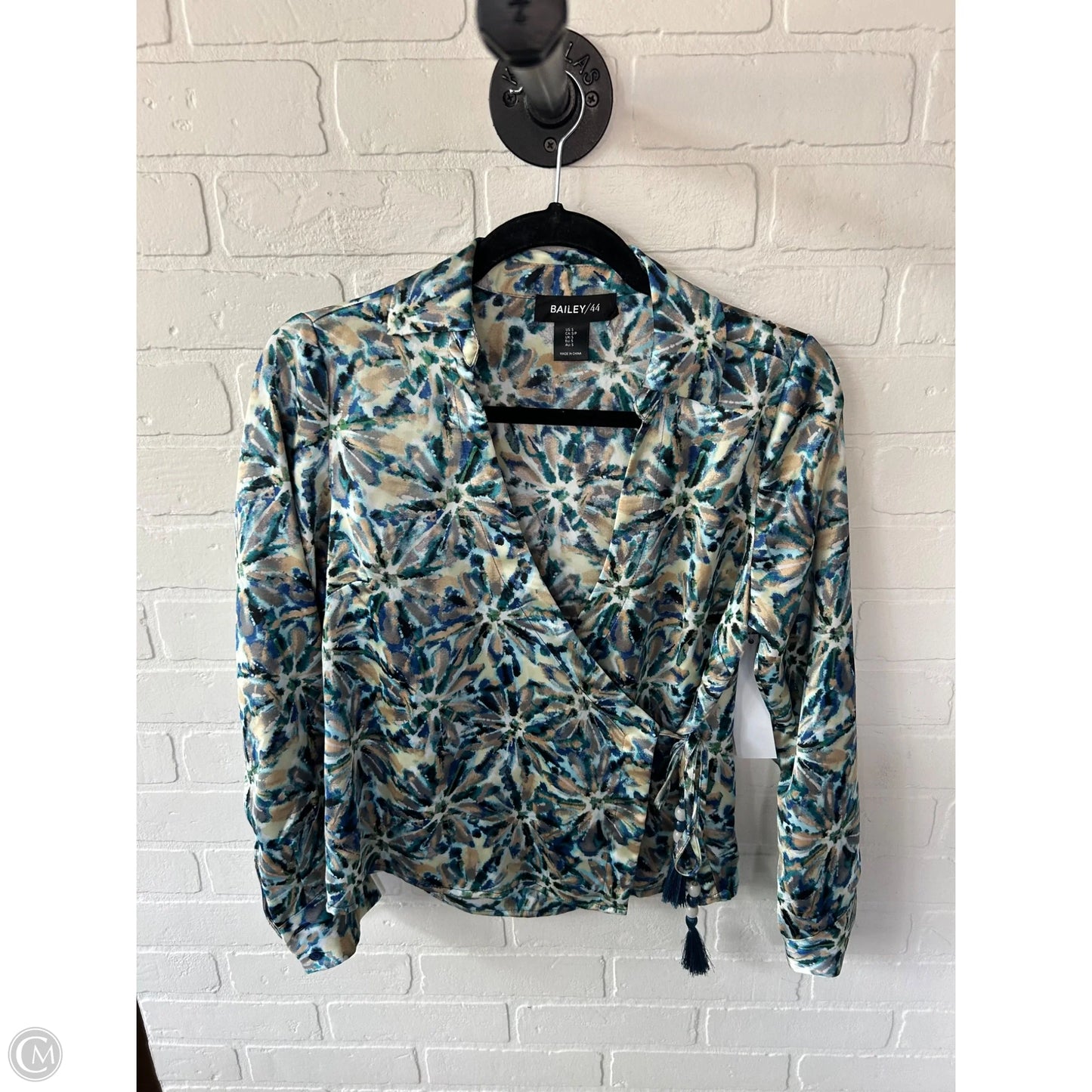 Top Long Sleeve By Bailey 44 In Blue & Green, Size: S