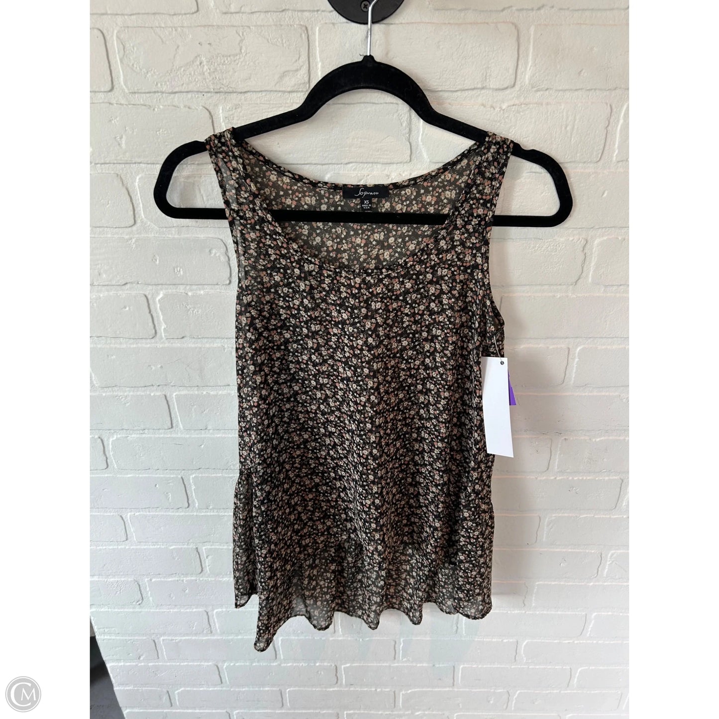 Top Sleeveless By Soprano In Black & Brown, Size: Xs