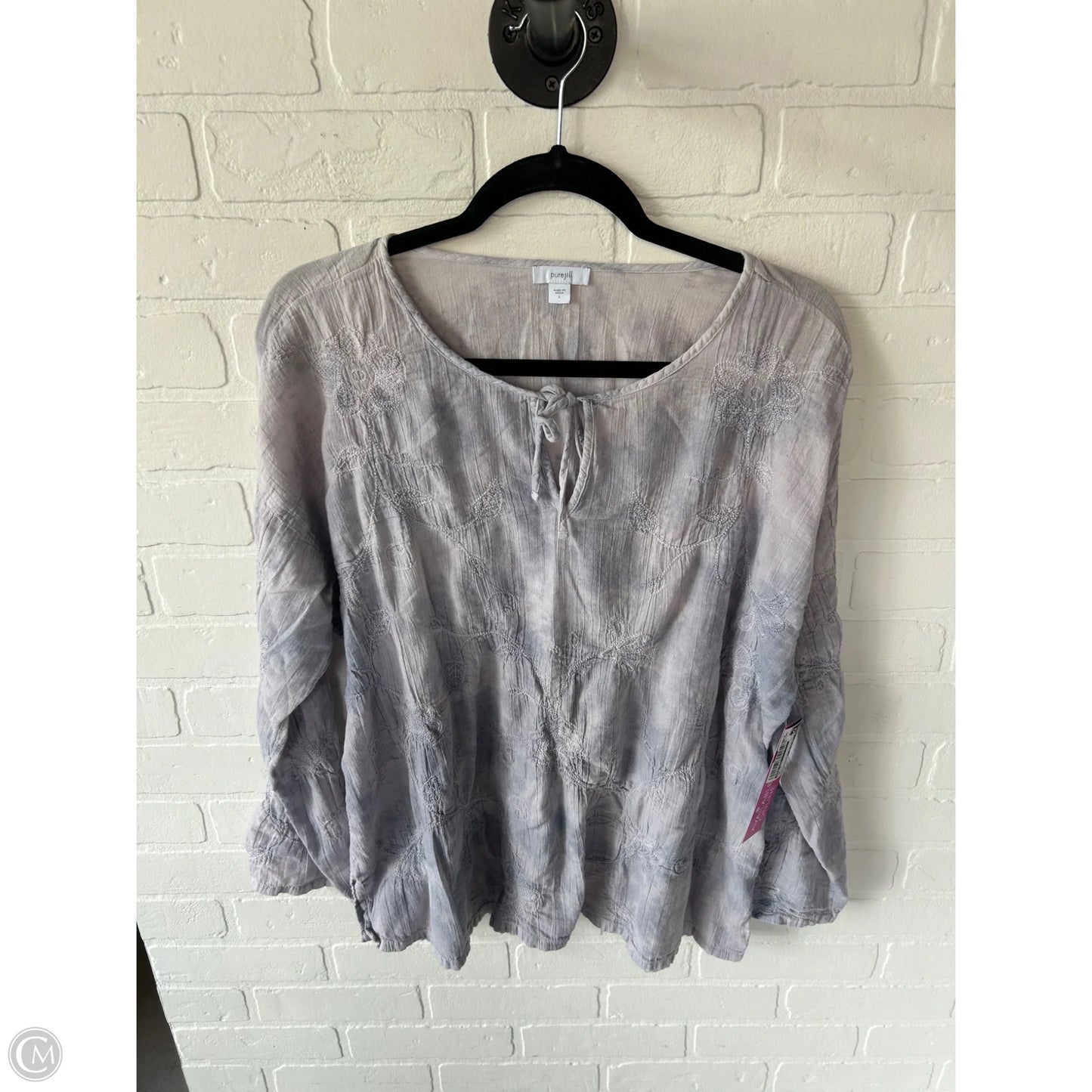 Top Long Sleeve By Pure Jill In Blue, Size: L