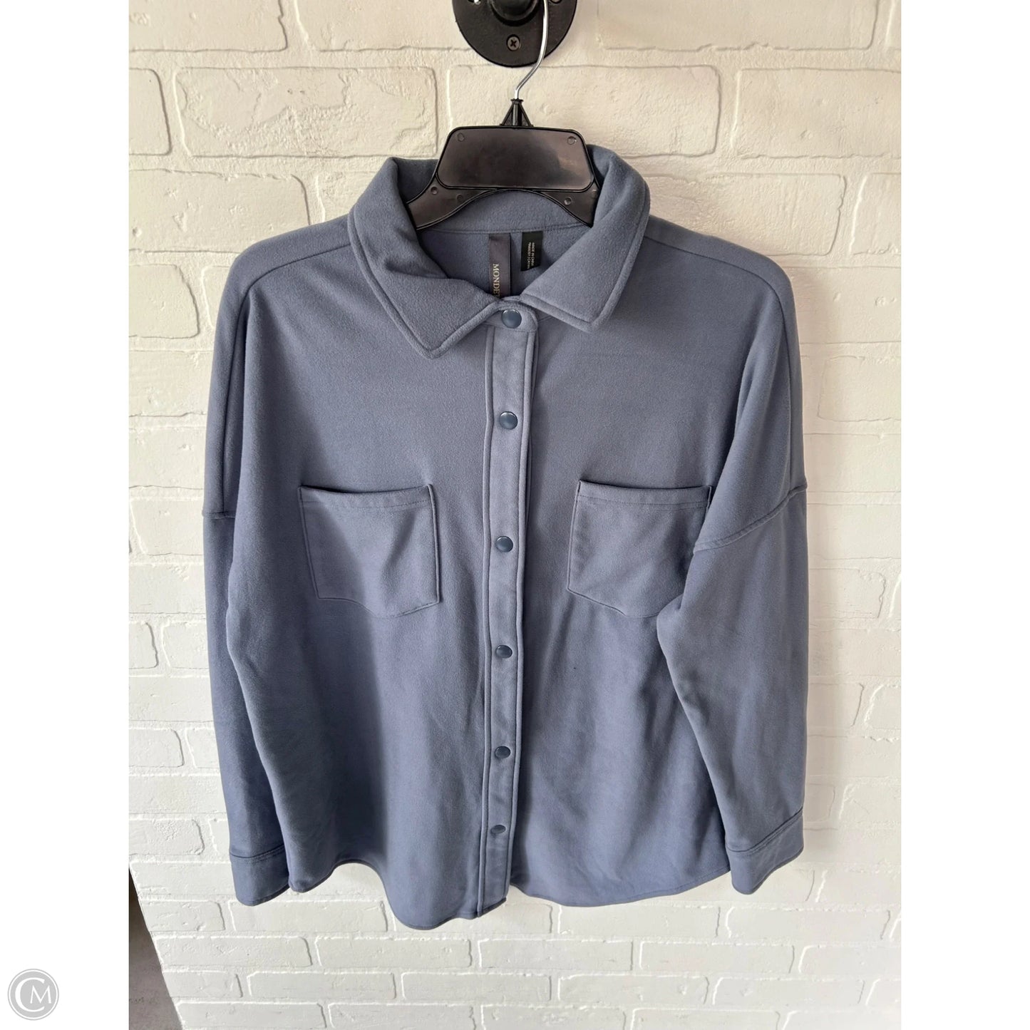 Jacket Shirt By Mondetta In Blue, Size: M