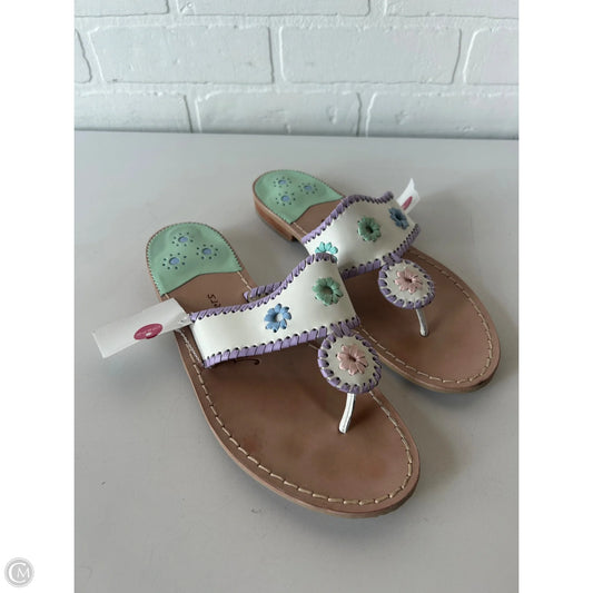 Sandals Flats By Jack Rogers In Purple & Tan, Size: 9.5
