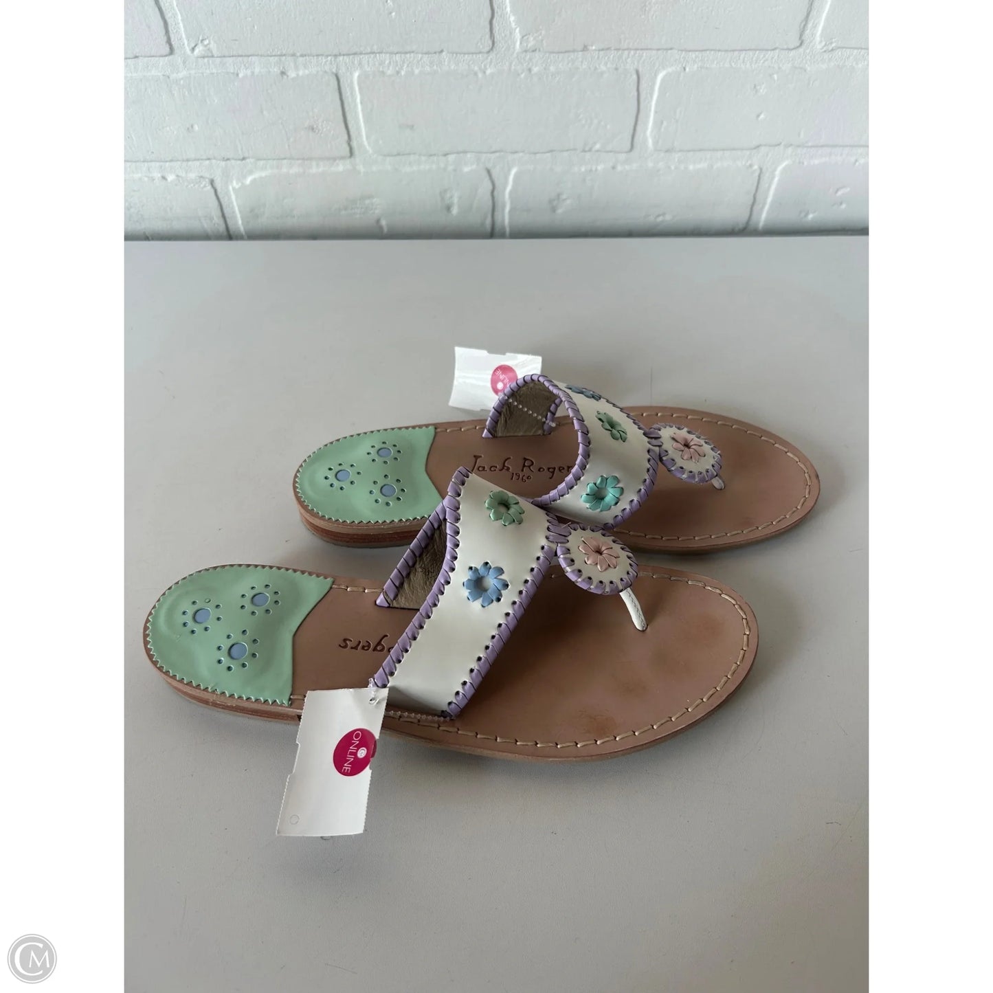 Sandals Flats By Jack Rogers In Purple & Tan, Size: 9.5