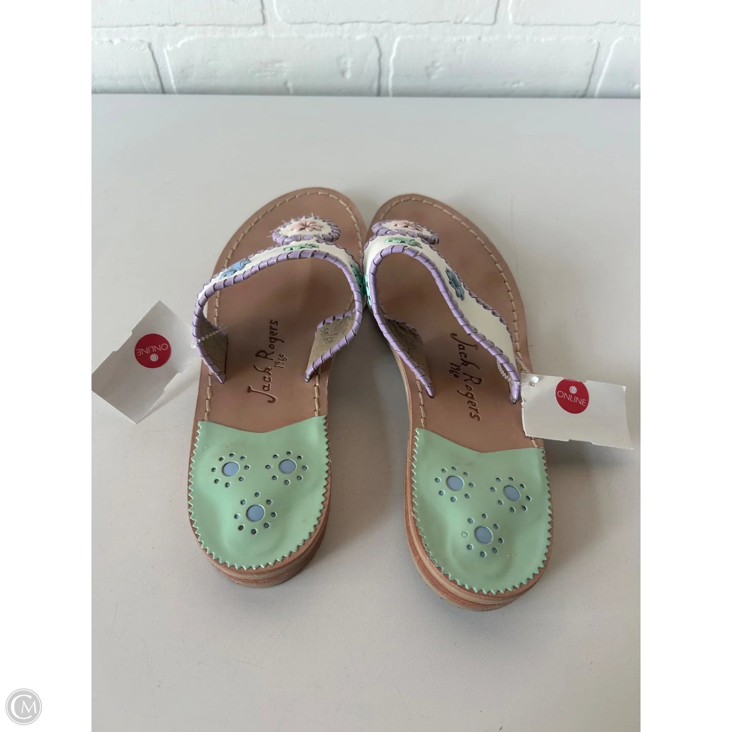 Sandals Flats By Jack Rogers In Purple & Tan, Size: 9.5