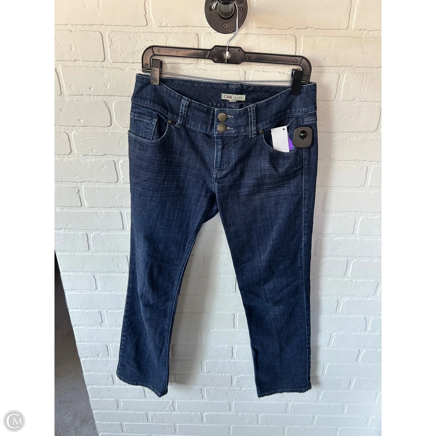 Jeans Straight By Cabi In Blue Denim, Size: 4