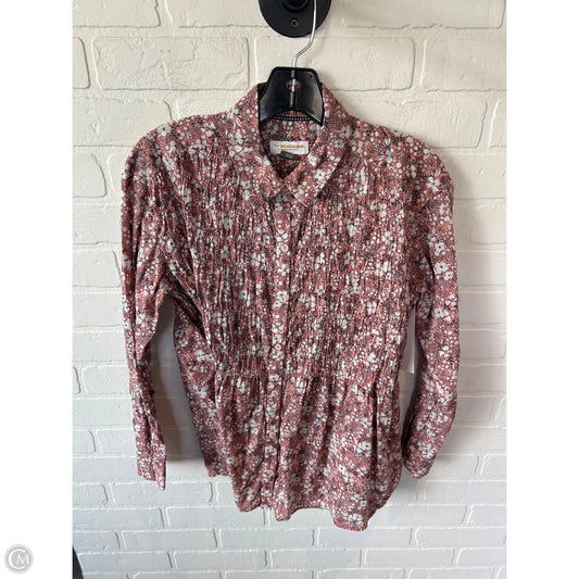 Top Long Sleeve By Pilcro In Pink & White, Size: Xs