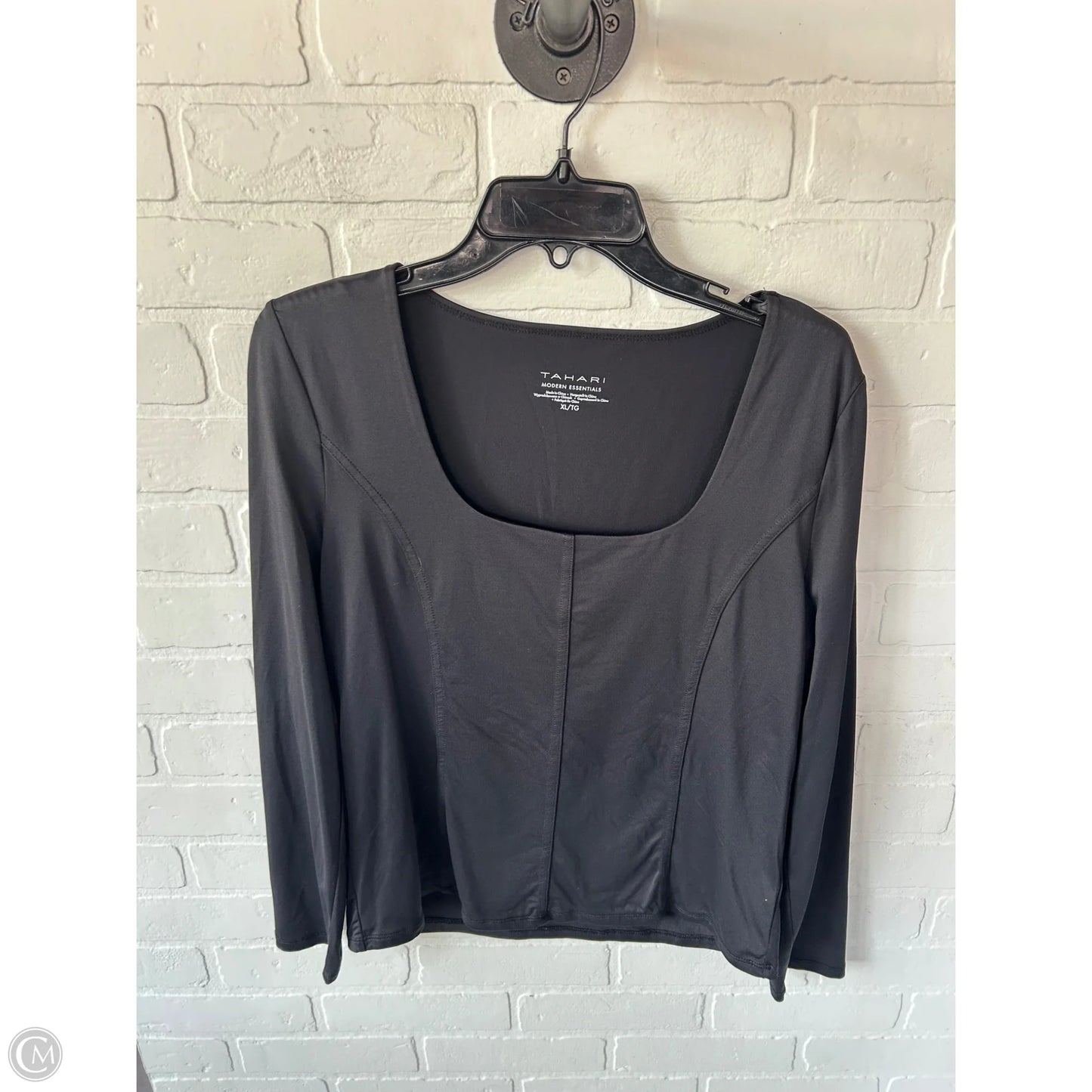 Top Long Sleeve By Tahari By Arthur Levine In Black, Size: Xl