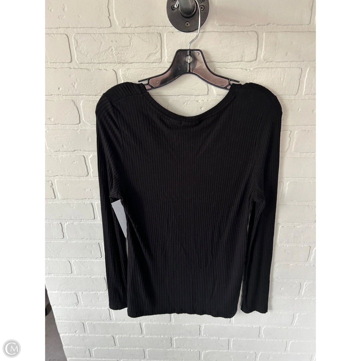 Top Long Sleeve Basic By Adrienne Vittadini In Black, Size: Xl