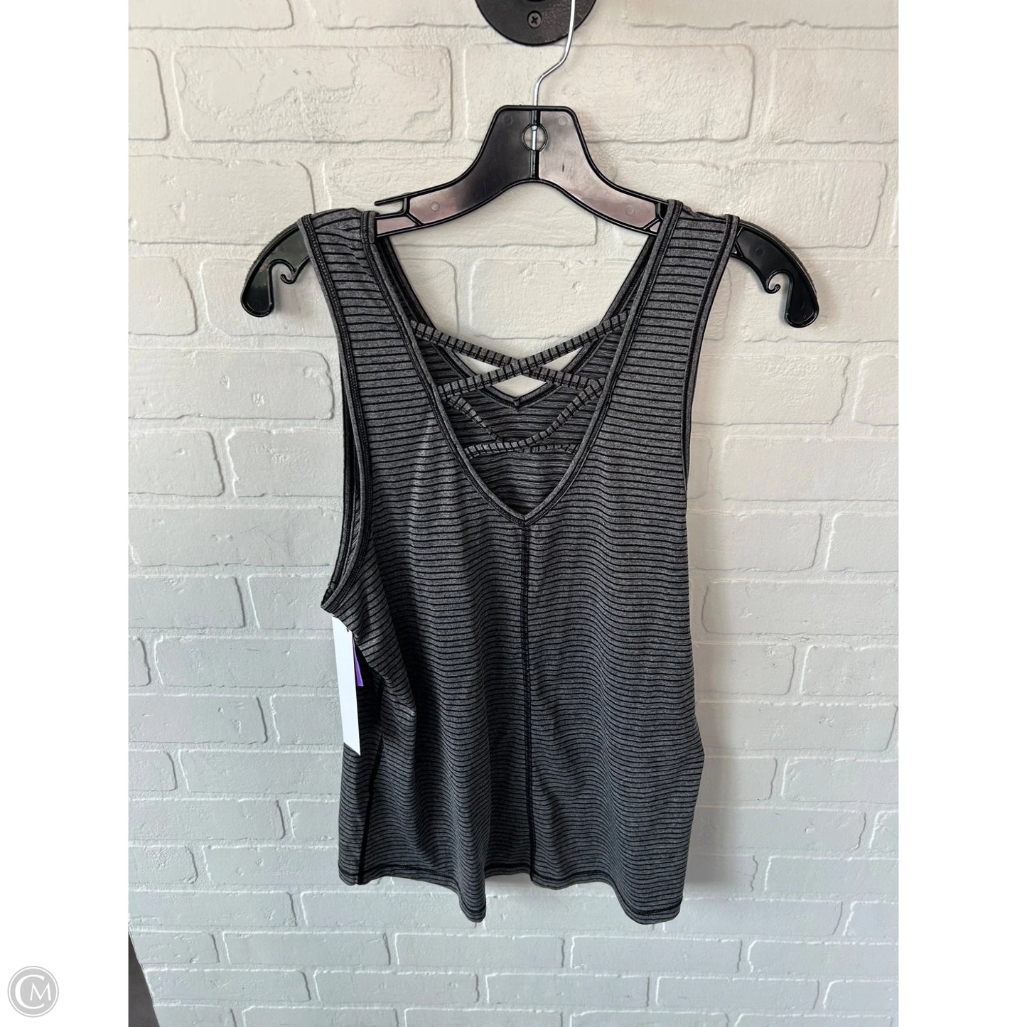 Athletic Tank Top By Ideology In Black & Grey, Size: M