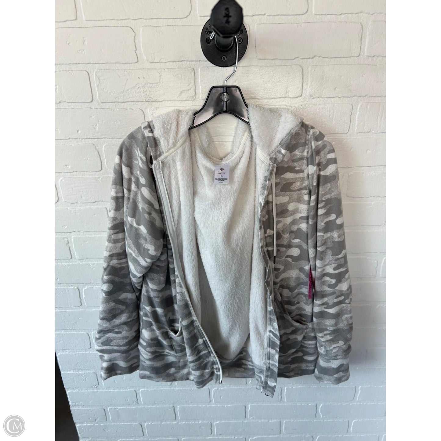 Sweatshirt Hoodie By Members Mark In Grey & White, Size: Xl