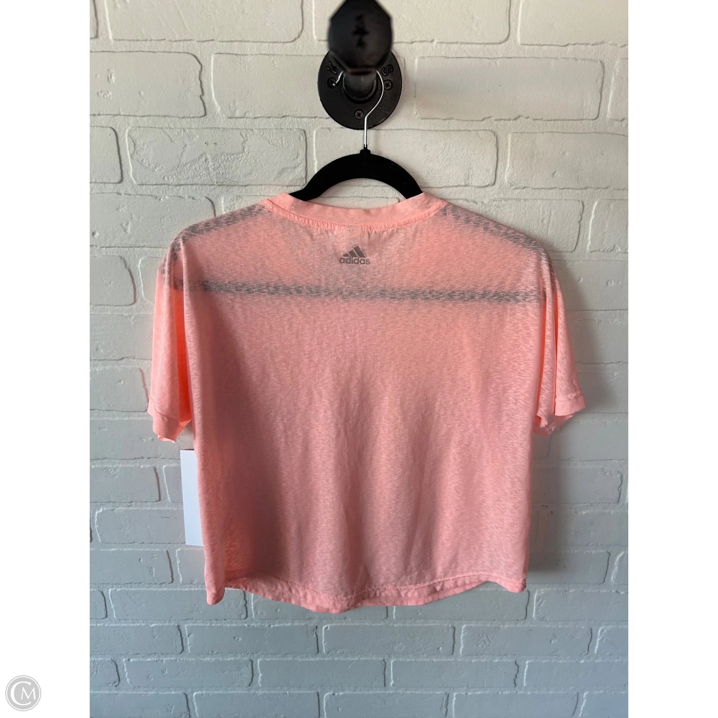 Athletic Top Short Sleeve By Adidas In Pink, Size: Xs