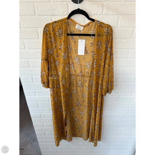 Kimono By Clothes Mentor In Yellow, Size: Xl