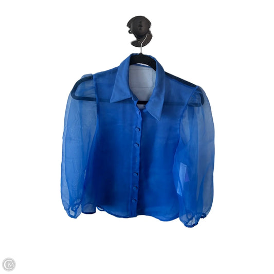 Top Long Sleeve By Zara In Blue, Size: M