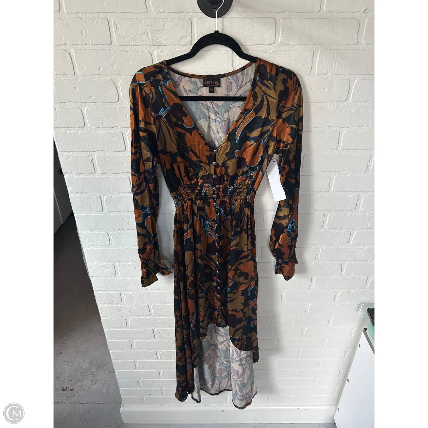 Dress Casual Midi By Clothes Mentor In Black & Orange, Size: Xs
