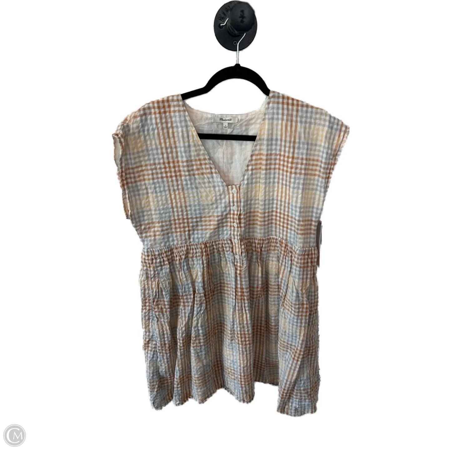 Dress Casual Short By Madewell In Brown & Yellow, Size: L