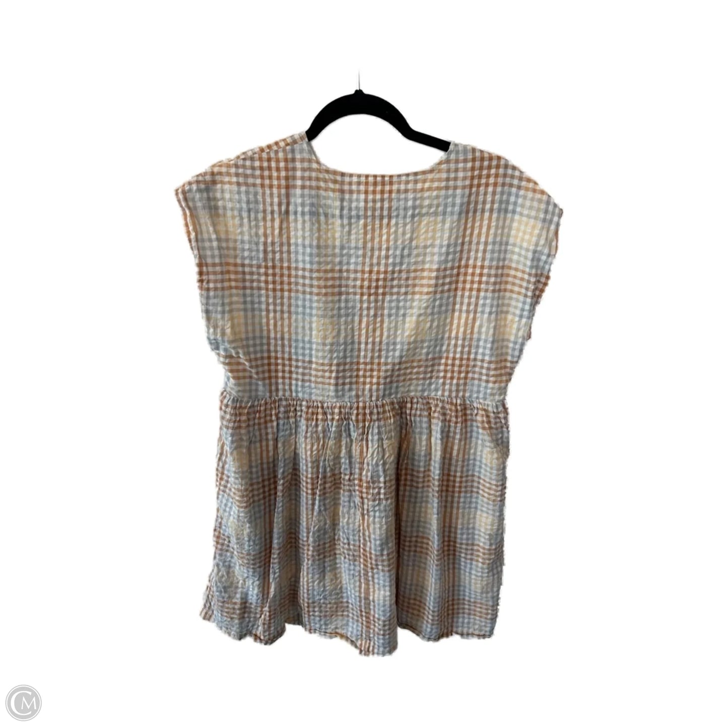 Dress Casual Short By Madewell In Brown & Yellow, Size: L