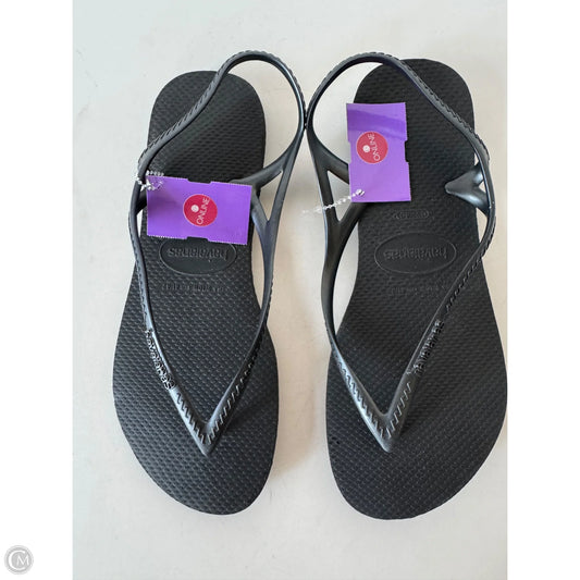 Sandals Flip Flops By Havaianas In Black, Size: 9