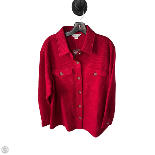 Jacket Shirt By Coldwater Creek In Red, Size: M