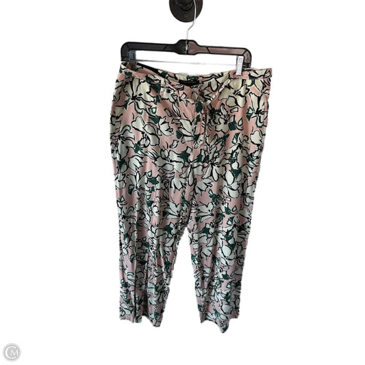 Pants Wide Leg By Banana Republic In Green & Pink, Size: 12