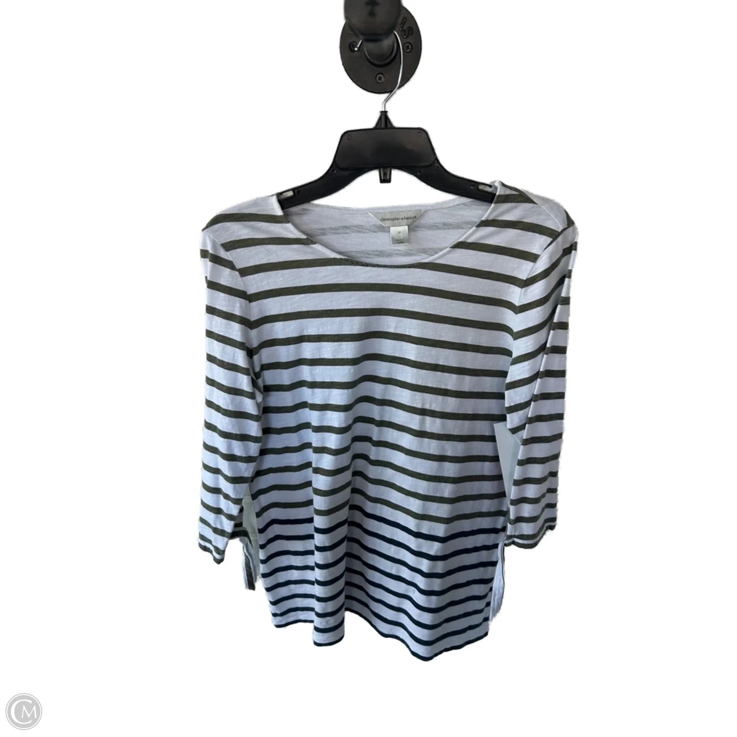 Top 3/4 Sleeve By Christopher And Banks In Blue & Green, Size: M