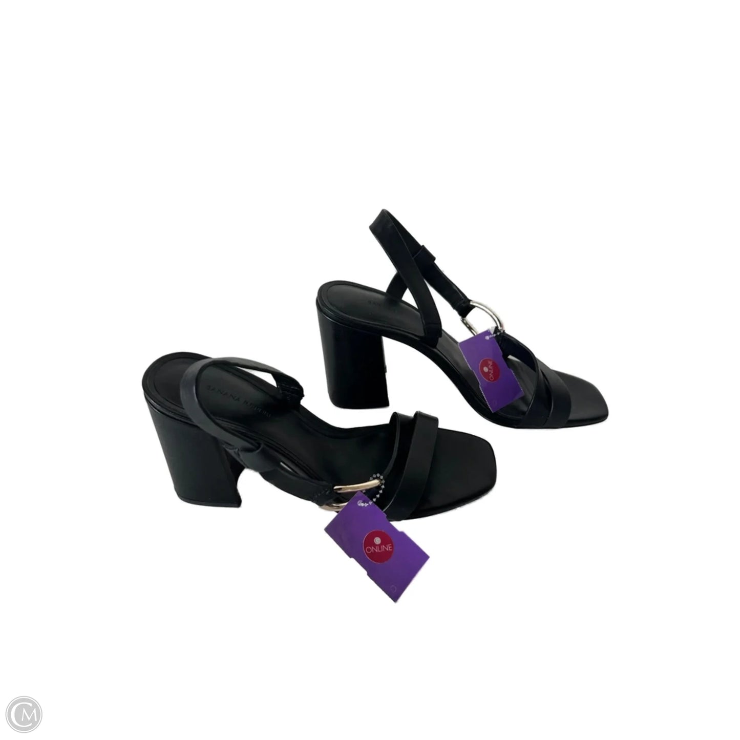 Sandals Heels Block By Banana Republic In Black, Size: 7